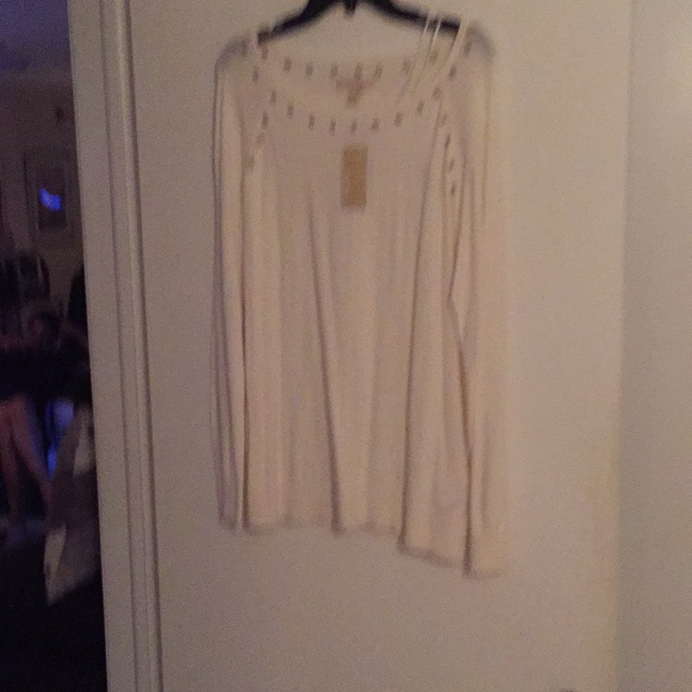 Michael Kors White sweater w/metal trim